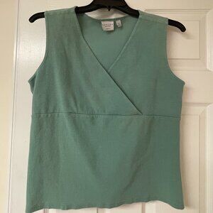 Sonoma Knit Tank Top, Women's XL, Cross Wrap Front, Stretch, Green